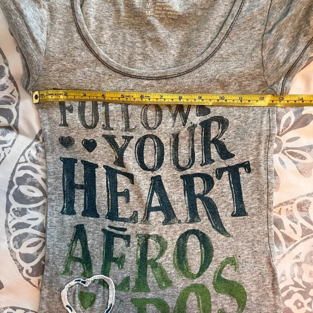 Aeropostale Girls Fitted Logo Tee Size‎ M Pre-owned Follow Your Heart Al…